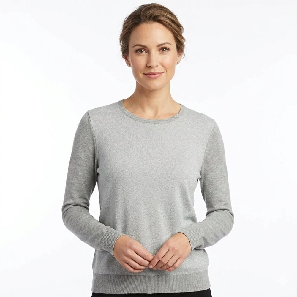 Ann Taylor Gray Metallic Soft Stretch Lightweight Sweater‎ XL